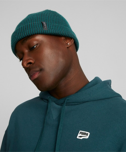 PUMA（プーマ）の「PUMA プーマ ユニセックス リブ フィッシャーマン ビーニー（ニットキャップ/ビーニー・メンズ・ブラック×グレー/グリーン系その他・フリー）」の2枚目の写真
