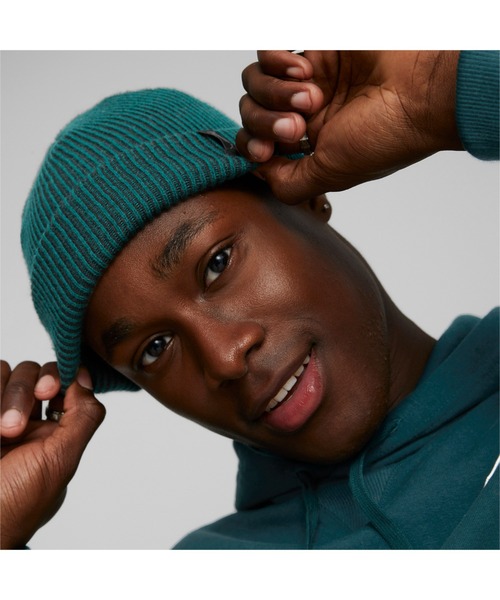 PUMA（プーマ）の「PUMA プーマ ユニセックス リブ フィッシャーマン ビーニー（ニットキャップ/ビーニー・メンズ・ブラック×グレー/グリーン系その他・フリー）」の4枚目の写真