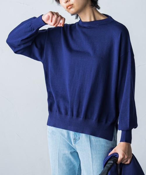 socolla(ソコラ)の「【socolla】抗菌ニットボトルネックプルオーバー(ニット/セーター・レディース・グレー系その他/ブルー/パープル/レッド/ベージュ系その他/オフホワイト/ブラック・M)」の6枚目の写真