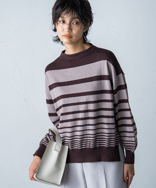 socolla(ソコラ)の「【socolla】抗菌ニットボトルネックプルオーバー(ニット/セーター・レディース・グレー系その他/ブルー/パープル/レッド/ベージュ系その他/オフホワイト/ブラック・M)」の4枚目の写真