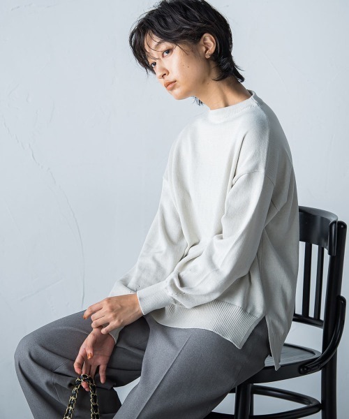 socolla(ソコラ)の「【socolla】抗菌ニットボトルネックプルオーバー(ニット/セーター・レディース・グレー系その他/ブルー/パープル/レッド/ベージュ系その他/オフホワイト/ブラック・M)」の11枚目の写真