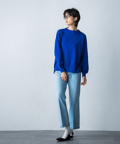 socolla(ソコラ)の「【socolla】抗菌ニットボトルネックプルオーバー(ニット/セーター・レディース・グレー系その他/ブルー/パープル/レッド/ベージュ系その他/オフホワイト/ブラック・M)」の12枚目の写真