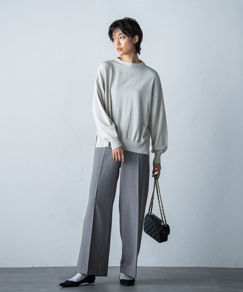 socolla(ソコラ)の「【socolla】抗菌ニットボトルネックプルオーバー(ニット/セーター・レディース・グレー系その他/ブルー/パープル/レッド/ベージュ系その他/オフホワイト/ブラック・M)」の10枚目の写真