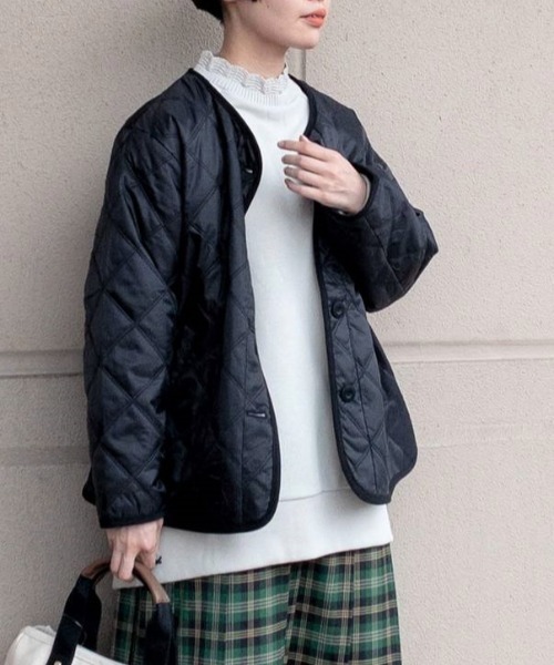 studio CLIP（スタディオクリップ）の「キルトブルゾン（ブルゾン・レディース・ブラック/カーキ/ブラウン・FREE）」の2枚目の写真