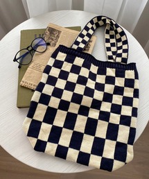 【apresjour mignon×ARIAZ】チェッカーニットトート
