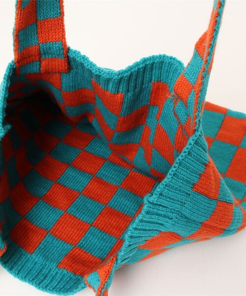 apres jour mignon（アプレジュールミニョン）の「【apresjour mignon×ARIAZ】チェッカーニットトート（トートバッグ・レディース・ブラック/ネイビー/その他・ONESIZE）」の9枚目の写真