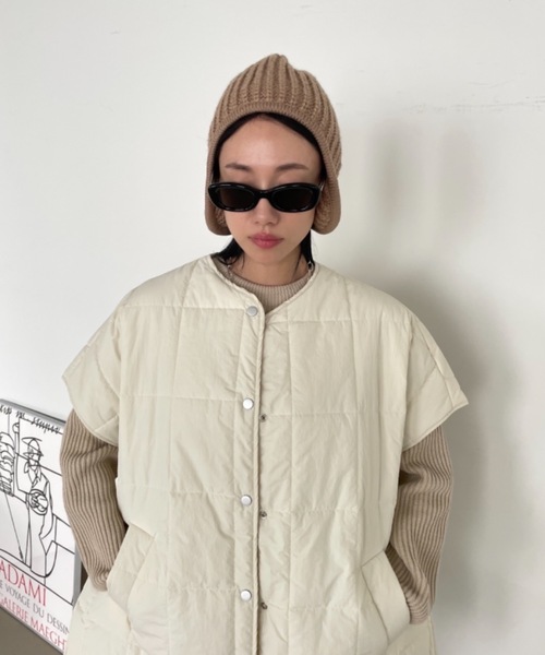 Didot.showroom（ディドット ショールーム）の「フライトニットキャップ（ニットキャップ/ビーニー・レディース・ブラウン/ベージュ/チャコールグレー/アイボリー・FREE）」の12枚目の写真