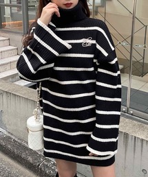 one after another NICE CLAUP | NC刺繍ハイネックニットミニワンピ(ニット/セーター)