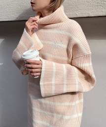 one after another NICE CLAUP | NC刺繍ハイネックニットミニワンピ(ニット/セーター)