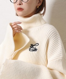 one after another NICE CLAUP（ワンアフターアナザーナイスクラップ）の「NC刺繍ハイネックニットミニワンピ（ニット/セーター）」