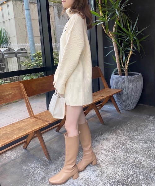 one after another NICE CLAUP（ワンアフターアナザーナイスクラップ）の「NC刺繍ハイネックニットミニワンピ（ニット/セーター・レディース・ブラック系その他/アイボリー系/アイボリー/グレー系その他/ピンク系その他・FREE）」の21枚目の写真