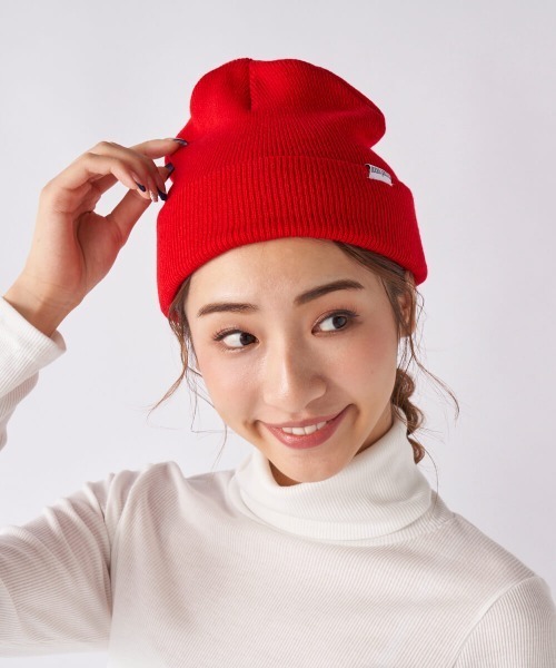 Ocean Pacific（オーシャンパシフィック）の「【OP:オーピー】ニットキャップ　ビーニー　ニット帽　ユニセックス　無地　親子でお揃い　スキー　スノボー（ニットキャップ/ビーニー・メンズ・ベージュ/パープル/グリーン/レッド/ピンク/ライム/オレンジ・FREE）」の7枚目の写真