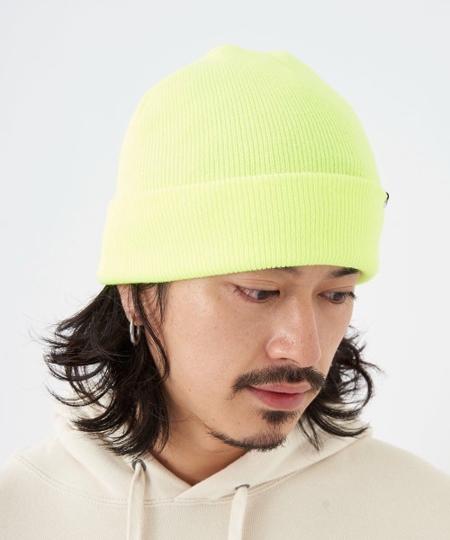 Ocean Pacific（オーシャンパシフィック）の「【OP:オーピー】ニットキャップ　ビーニー　ニット帽　ユニセックス　無地　親子でお揃い　スキー　スノボー（ニットキャップ/ビーニー・メンズ・ベージュ/パープル/グリーン/レッド/ピンク/ライム/オレンジ・FREE）」の8枚目の写真