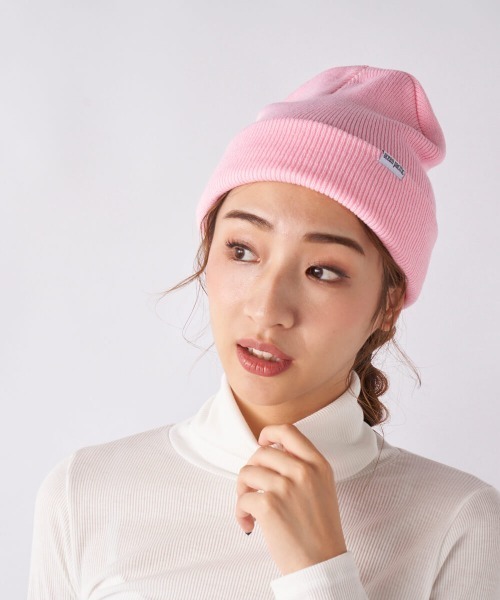 Ocean Pacific（オーシャンパシフィック）の「【OP:オーピー】ニットキャップ　ビーニー　ニット帽　ユニセックス　無地　親子でお揃い　スキー　スノボー（ニットキャップ/ビーニー・メンズ・ベージュ/パープル/グリーン/レッド/ピンク/ライム/オレンジ・FREE）」の20枚目の写真