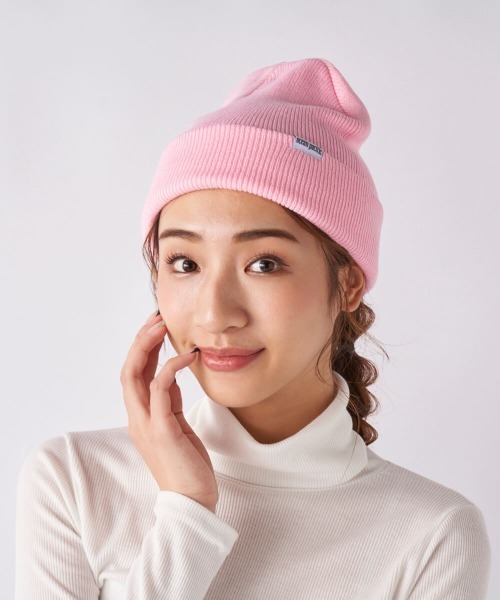 Ocean Pacific（オーシャンパシフィック）の「【OP:オーピー】ニットキャップ　ビーニー　ニット帽　ユニセックス　無地　親子でお揃い　スキー　スノボー（ニットキャップ/ビーニー・メンズ・ベージュ/パープル/グリーン/レッド/ピンク/ライム/オレンジ・FREE）」の10枚目の写真