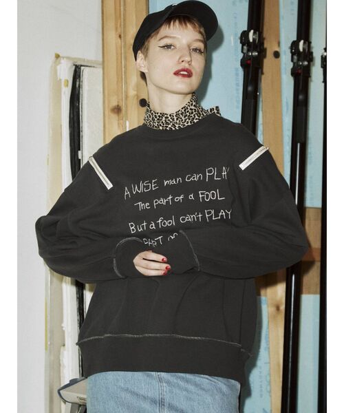 jouetie（ジュエティ）の「ショルダーZIPプルオーバー（スウェット・レディース・オフホワイト/ピンク/ライトブルー/ブラック・MEDIUM）」の7枚目の写真