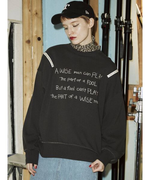 jouetie（ジュエティ）の「ショルダーZIPプルオーバー（スウェット・レディース・オフホワイト/ピンク/ライトブルー/ブラック・MEDIUM）」の8枚目の写真