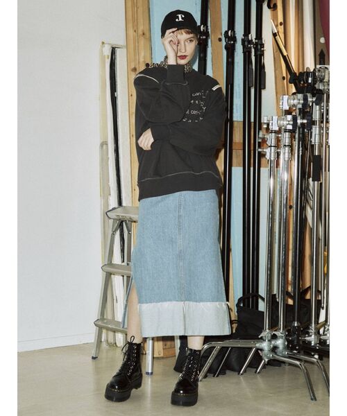 jouetie（ジュエティ）の「ショルダーZIPプルオーバー（スウェット・レディース・オフホワイト/ピンク/ライトブルー/ブラック・MEDIUM）」の10枚目の写真