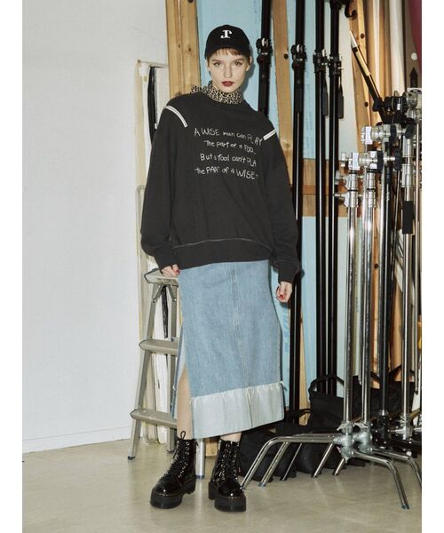 jouetie（ジュエティ）の「ショルダーZIPプルオーバー（スウェット・レディース・オフホワイト/ピンク/ライトブルー/ブラック・MEDIUM）」の11枚目の写真