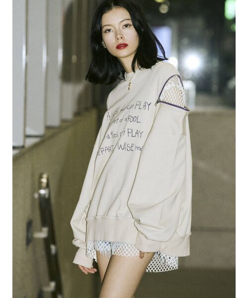 jouetie（ジュエティ）の「ショルダーZIPプルオーバー（スウェット・レディース・オフホワイト/ピンク/ライトブルー/ブラック・MEDIUM）」の13枚目の写真