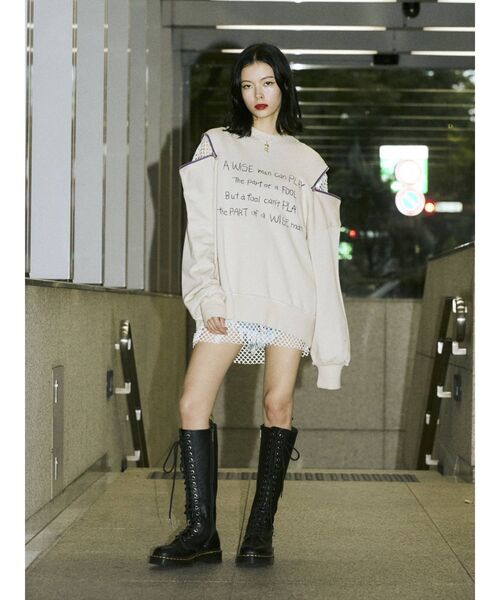 jouetie（ジュエティ）の「ショルダーZIPプルオーバー（スウェット・レディース・オフホワイト/ピンク/ライトブルー/ブラック・MEDIUM）」の15枚目の写真