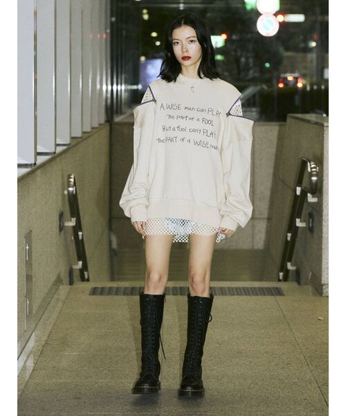 jouetie（ジュエティ）の「ショルダーZIPプルオーバー（スウェット・レディース・オフホワイト/ピンク/ライトブルー/ブラック・MEDIUM）」の16枚目の写真