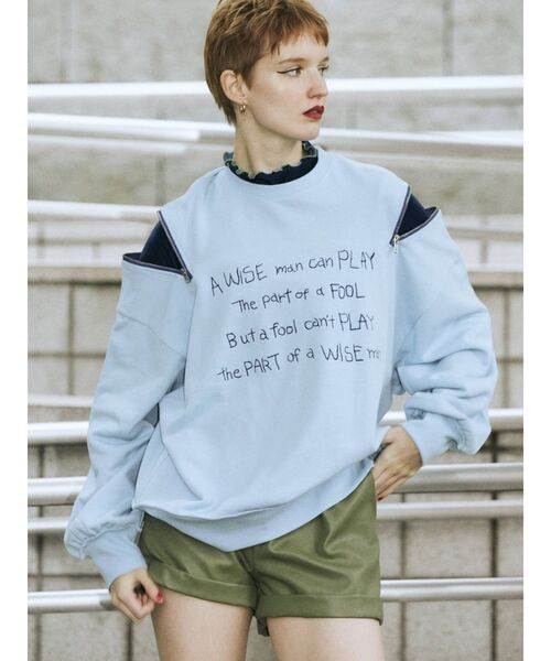 jouetie（ジュエティ）の「ショルダーZIPプルオーバー（スウェット・レディース・オフホワイト/ピンク/ライトブルー/ブラック・MEDIUM）」の17枚目の写真