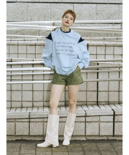 jouetie（ジュエティ）の「ショルダーZIPプルオーバー（スウェット・レディース・オフホワイト/ピンク/ライトブルー/ブラック・MEDIUM）」の20枚目の写真