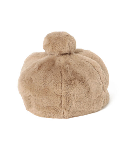 BEAMS mini（ビームスミニ）の「BEAMS mini / フェイクファー ポンポン付き  ベレー（ハンチング/ベレー帽・キッズ・ブラック/オフホワイト/ブラウン系その他4・ONE SIZE）」の3枚目の写真