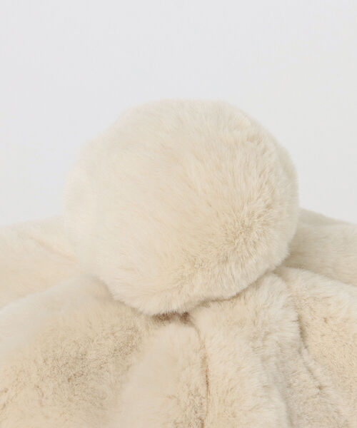 BEAMS mini（ビームスミニ）の「BEAMS mini / フェイクファー ポンポン付き  ベレー（ハンチング/ベレー帽・キッズ・ブラック/オフホワイト/ブラウン系その他4・ONE SIZE）」の4枚目の写真