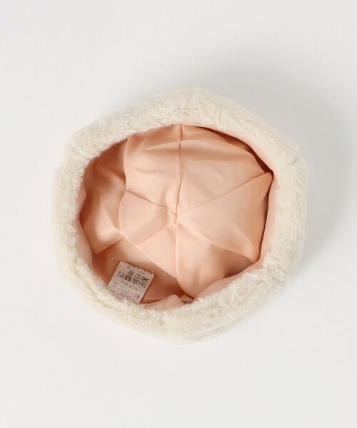 BEAMS mini（ビームスミニ）の「BEAMS mini / フェイクファー ポンポン付き  ベレー（ハンチング/ベレー帽・キッズ・ブラック/オフホワイト/ブラウン系その他4・ONE SIZE）」の6枚目の写真
