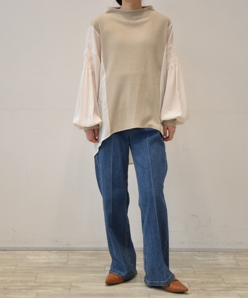 セール】異素材切替袖ディテールチュニック（その他トップス）｜RANAN