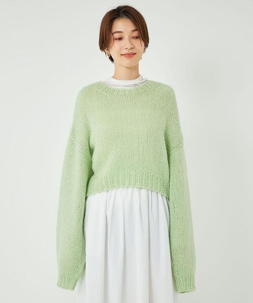 モヘヤミックスハンドプルオーバーニット