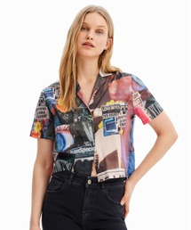 Desigual | ニュースペーパー リゾートショートシャツ(シャツ/ブラウス)