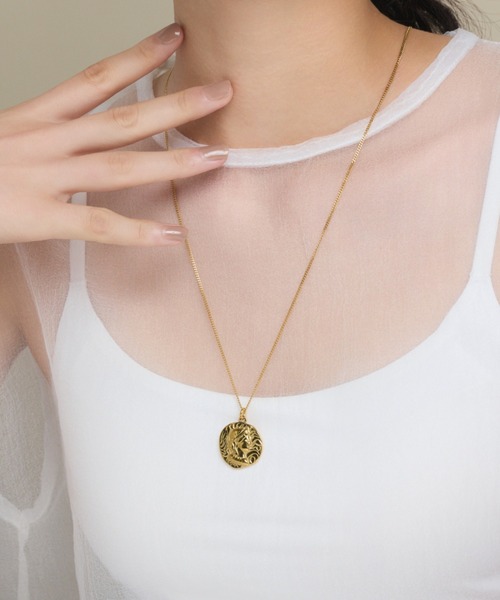 ciite' surgical stainless（シーテサージカルステンレス）の「【 金属アレルギー対応 】 モチーフコインネックレス サージカルステンレス 316L（ネックレス・レディース・ゴールド/シルバー・FREE）」の16枚目の写真