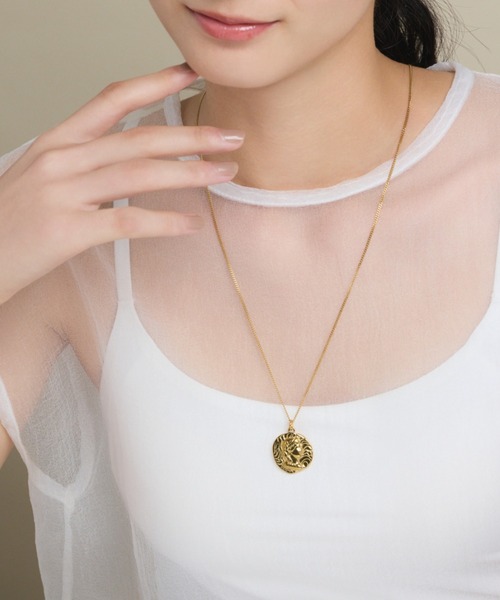 ciite' surgical stainless（シーテサージカルステンレス）の「【 金属アレルギー対応 】 モチーフコインネックレス サージカルステンレス 316L（ネックレス・レディース・ゴールド/シルバー・FREE）」の17枚目の写真