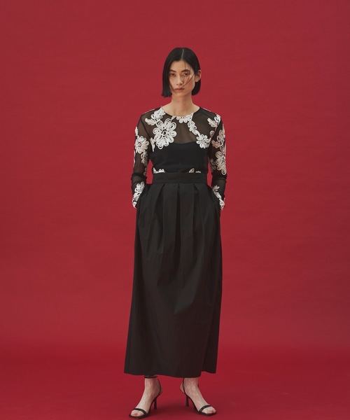 yae（ヤエ）の「テープ刺繍チュールトップス（シャツ/ブラウス・レディース・ホワイト/その他/ブラック・FREE）」の8枚目の写真