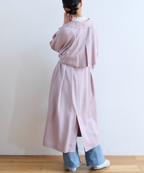 FREE'S MART（フリーズマート）の「◆[低身長サイズ/Sシリーズ]ルーズテロンチコート（トレンチコート・レディース・ホワイト/パープル/カーキ/ベージュ・SMALL/X-SMALL/MEDIUM）」の19枚目の写真