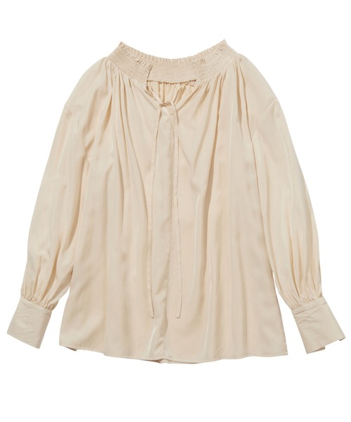 GeeRA（ジーラ）の「リボン付スキッパーブラウス（シャツ/ブラウス・レディース・アイボリー/ライトグリーン・MEDIUM/LARGE）」の17枚目の写真
