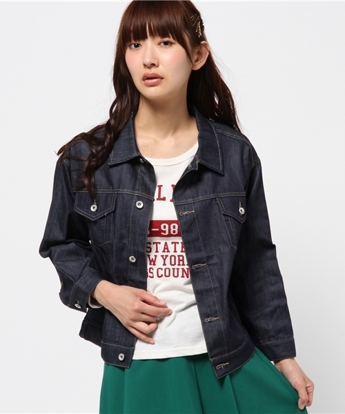 WHO'S WHO gallery(フーズフーギャラリー)の「コンパクトGジャン(デニムジャケット・レディース・インディゴブルー/ブルー・FREE)」の2枚目の写真