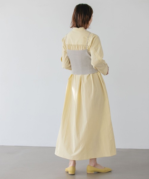 e/rm（イーアールエム）の「【e/rm】ボタンスリーブシャツワンピース（ワンピース・レディース・ライトブルー/オフホワイト/ライトイエロー・FREE）」の5枚目の写真