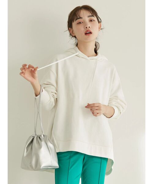 AMERICAN HOLIC（アメリカンホリック）の「フーディー裏毛切り替えプルオーバー（Tシャツ/カットソー・レディース・ラベンダー/ライトイエロー/サックスブルー/オフホワイト・L/M）」の17枚目の写真