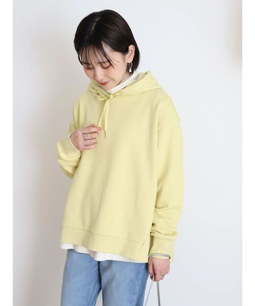 AMERICAN HOLIC（アメリカンホリック）の「フーディー裏毛切り替えプルオーバー（Tシャツ/カットソー・レディース・ラベンダー/ライトイエロー/サックスブルー/オフホワイト・L/M）」の15枚目の写真