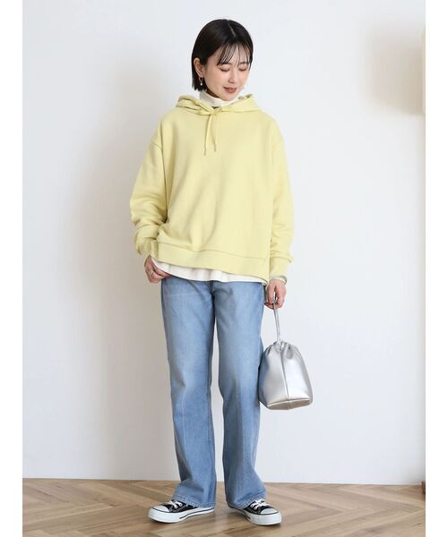 AMERICAN HOLIC（アメリカンホリック）の「フーディー裏毛切り替えプルオーバー（Tシャツ/カットソー・レディース・ラベンダー/ライトイエロー/サックスブルー/オフホワイト・L/M）」の21枚目の写真