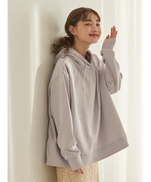 AMERICAN HOLIC（アメリカンホリック）の「フーディー裏毛切り替えプルオーバー（Tシャツ/カットソー・レディース・ラベンダー/ライトイエロー/サックスブルー/オフホワイト・L/M）」の4枚目の写真