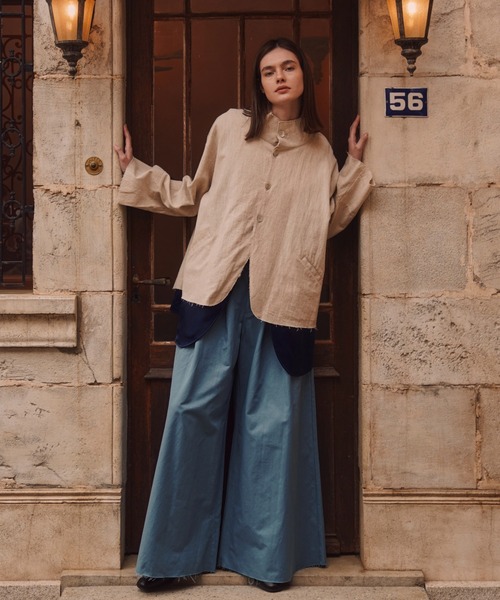 seyto（セイト）の「Flare sleeve short linen jacket / フレア