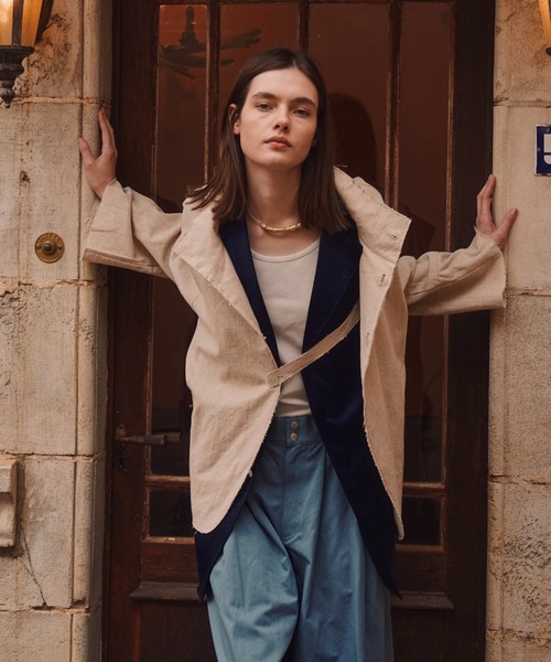 seyto（セイト）の「Flare sleeve short linen jacket / フレア