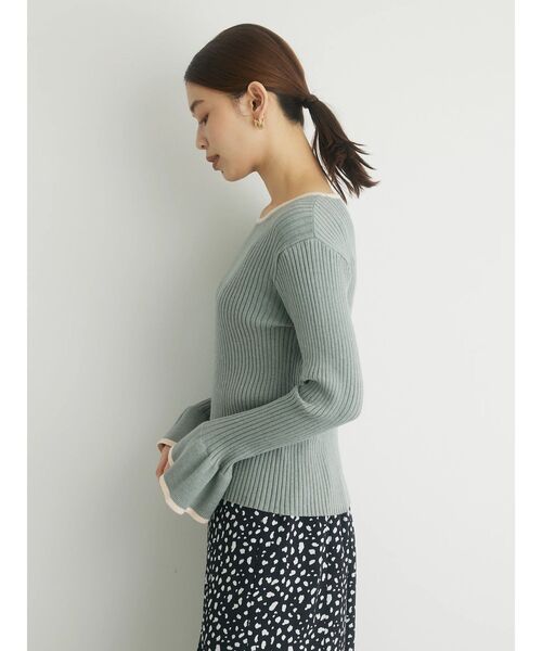 Petit fleur(プチフルール)の「・Petit Fleur フリルソデニットプルオーバー(ニット/セーター・レディース・ブラック/オフホワイト/ミント・FREE)」の14枚目の写真