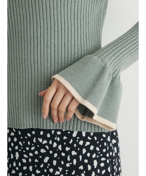Petit fleur(プチフルール)の「・Petit Fleur フリルソデニットプルオーバー(ニット/セーター・レディース・ブラック/オフホワイト/ミント・FREE)」の17枚目の写真