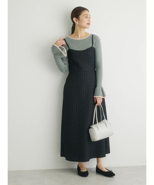Petit fleur(プチフルール)の「・Petit Fleur フリルソデニットプルオーバー(ニット/セーター・レディース・ブラック/オフホワイト/ミント・FREE)」の18枚目の写真